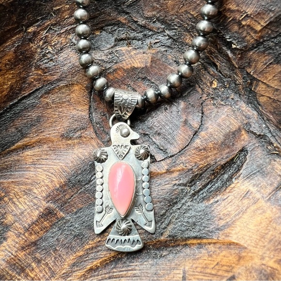 Queen Conch Thunderbird Pendant 925 Sterling Silver Handmade Solid Back Stamped